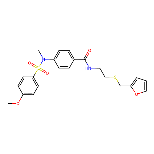 N-[2-(furan-2-ylmethylsulfanyl)ethyl]-4-[(4-methoxyphenyl)sulfonyl-methylamino]benzamide structure