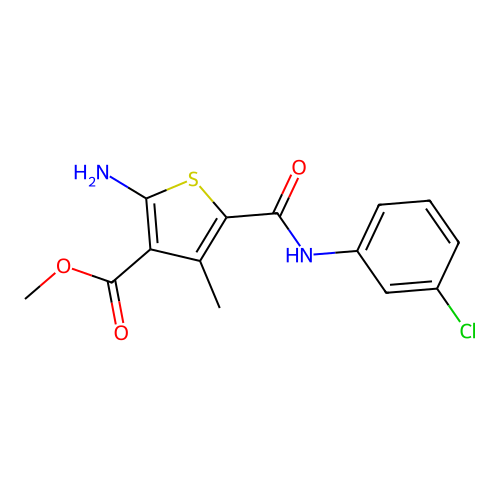 Methyl 2-amino-5-[(3-chlorophenyl)carbamoyl]-4-methylthiophene-3-carboxylate structure