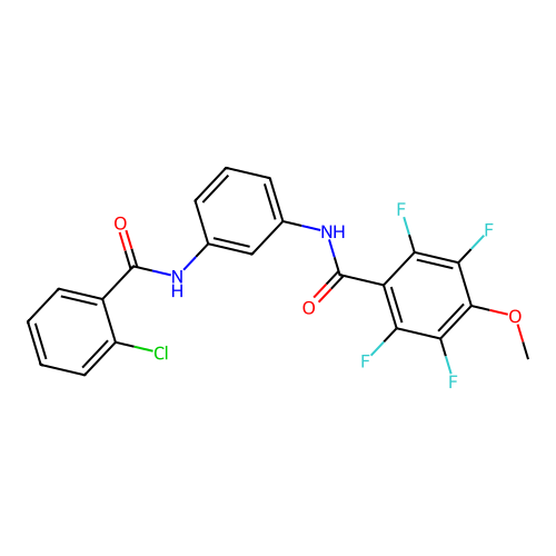 N-[3-[(2-chlorobenzoyl)amino]phenyl]-2,3,5,6-tetrafluoro-4-methoxybenzamide structure