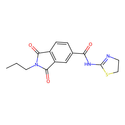 N-(4,5-dihydro-1,3-thiazol-2-yl)-1,3-dioxo-2-propylisoindole-5-carboxamide structure