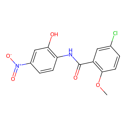 5-chloro-N-(2-hydroxy-4-nitrophenyl)-2-methoxybenzamide structure