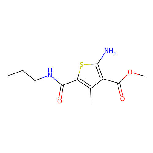 Methyl 2-amino-4-methyl-5-(propylcarbamoyl)thiophene-3-carboxylate structure