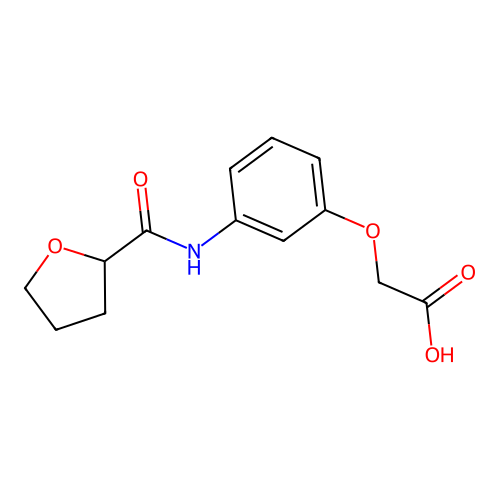 {3-[(Tetrahydrofuran-2-ylcarbonyl)amino]phenoxy}acetic acid structure