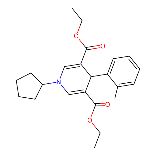 Diethyl 1-cyclopentyl-4-(2-methylphenyl)-1,4-dihydropyridine-3,5-dicarboxylate structure