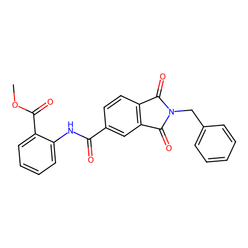 methyl 2-(2-benzyl-1,3-dioxoisoindoline-5-carboxamido)benzoate structure