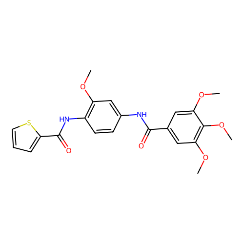 N-[2-methoxy-4-[(3,4,5-trimethoxybenzoyl)amino]phenyl]thiophene-2-carboxamide structure