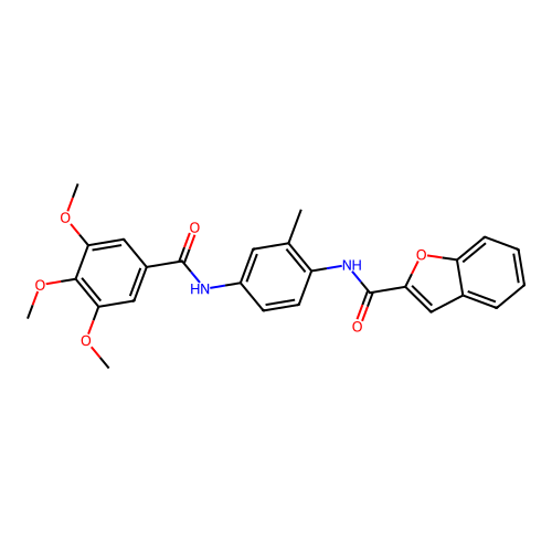 N-[2-methyl-4-[(3,4,5-trimethoxybenzoyl)amino]phenyl]-1-benzofuran-2-carboxamide structure