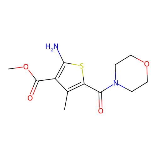Methyl 2-amino-4-methyl-5-(morpholin-4-ylcarbonyl)thiophene-3-carboxylate structure