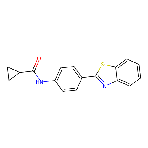 N-[4-(1,3-benzothiazol-2-yl)phenyl]cyclopropanecarboxamide structure