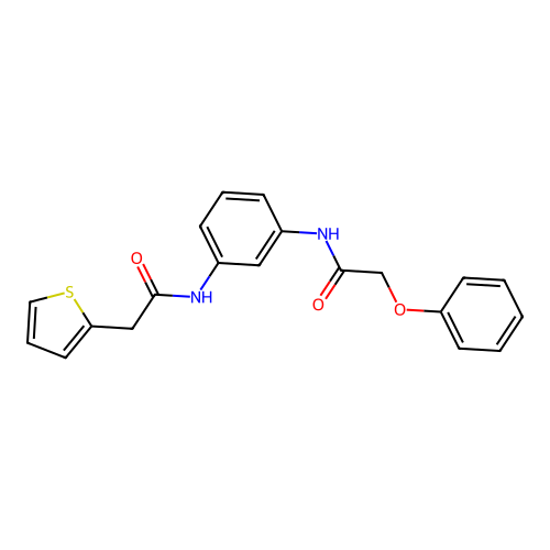 N-[3-[(2-phenoxyacetyl)amino]phenyl]-2-thiophen-2-ylacetamide structure