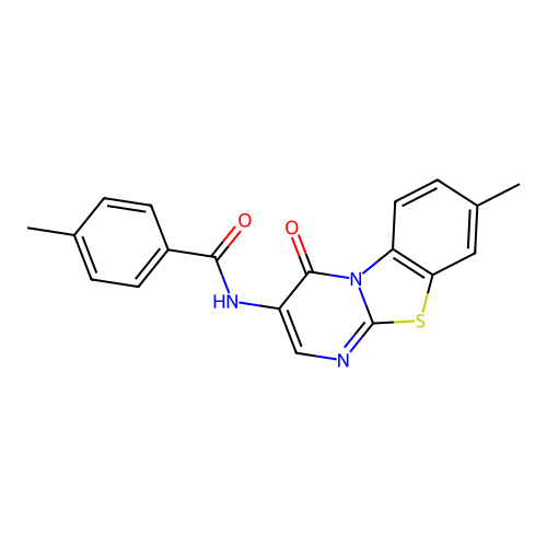 4-methyl-N-(8-methyl-4-oxo-4H-pyrimido[2,1-b][1,3]benzothiazol-3-yl)benzamide structure