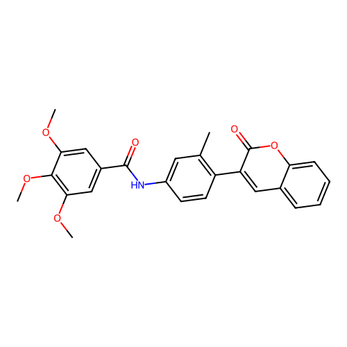 3,4,5-trimethoxy-N-[3-methyl-4-(2-oxochromen-3-yl)phenyl]benzamide structure