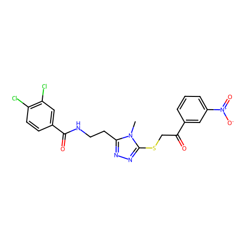3,4-dichloro-N-[2-(4-methyl-5-{[2-(3-nitrophenyl)-2-oxoethyl]sulfanyl}-4H-1,2,4-triazol-3-yl)ethyl]benzamide structure