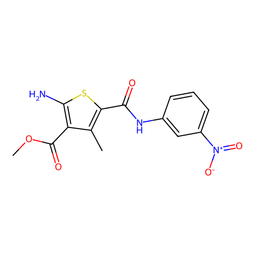 Methyl 2-amino-4-methyl-5-[(3-nitrophenyl)carbamoyl]thiophene-3-carboxylate structure