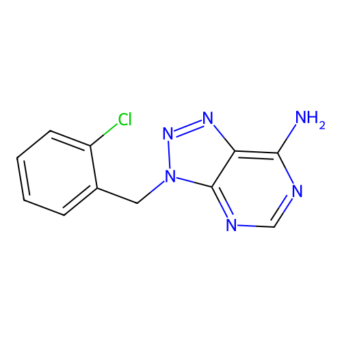 3H-1,2,3-Triazolo[4,5-d]pyrimidin-7-amine, 3-[(2-chlorophenyl)methyl]- structure