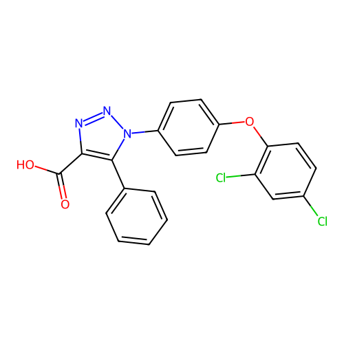 1-[4-(2,4-Dichlorophenoxy)phenyl]-5-phenyl-[1,2,3]triazole-4-carboxylic acid structure