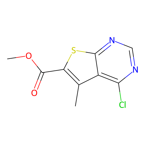 Methyl 4-chloro-5-methyl-thieno[2,3-d]pyrimidine-6-carboxylate structure
