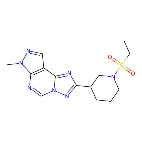 2-(1-(ethylsulfonyl)piperidin-3-yl)-7-methyl-7H-pyrazolo[4,3-e][1,2,4]triazolo[1,5-c]pyrimidine structure