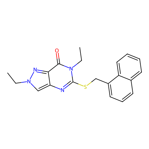 2,6-Diethyl-5-(naphthalen-1-ylmethylsulfanyl)pyrazolo[4,3-d]pyrimidin-7-one structure