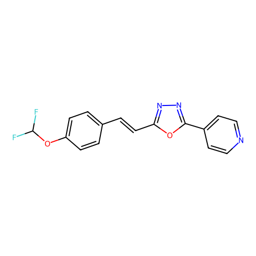 4-[5-[2-[4-(Difluoromethoxy)phenyl]ethenyl]-1,3,4-oxadiazol-2-yl]pyridine structure