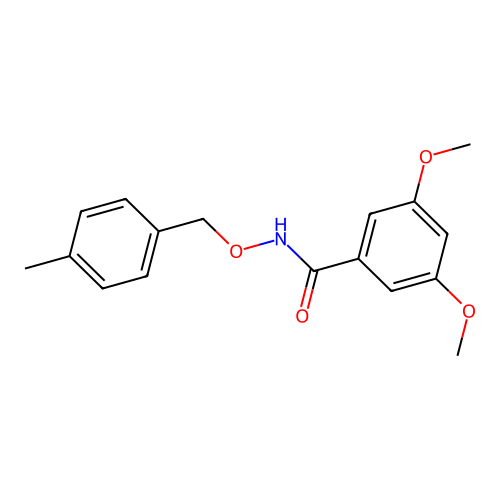 3,5-dimethoxy-N-[(4-methylphenyl)methoxy]benzamide structure