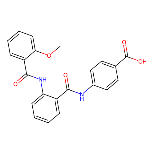 4-({2-[(2-Methoxyphenyl)carbonylamino]phenyl}carbonylamino)benzoic acid structure