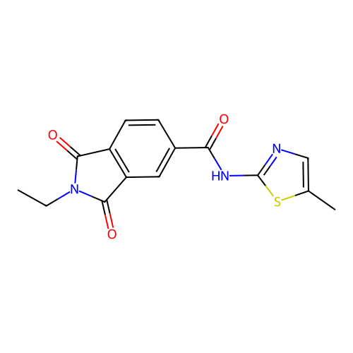 2-ethyl-N-(5-methyl-1,3-thiazol-2-yl)-1,3-dioxoisoindole-5-carboxamide structure