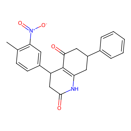 4-(4-Methyl-3-nitrophenyl)-7-phenyl-1,3,4,6,7,8-hexahydroquinoline-2,5-dione structure