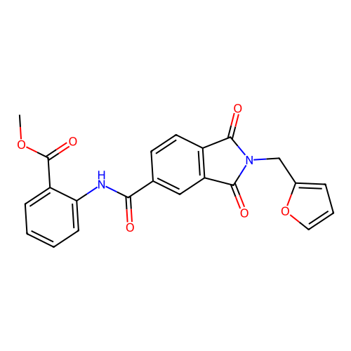 methyl 2-[[2-(furan-2-ylmethyl)-1,3-dioxoisoindole-5-carbonyl]amino]benzoate structure