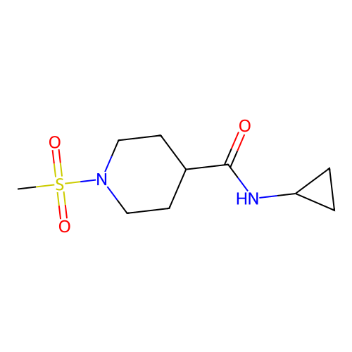 N-Cyclopropyl-1-methanesulfonylpiperidine-4-carboxamide structure
