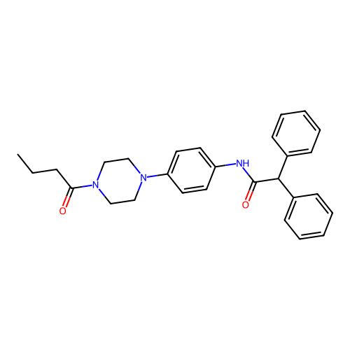 N-[4-(4-butanoylpiperazin-1-yl)phenyl]-2,2-diphenylacetamide structure