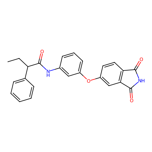 N-[3-(1,3-dioxoisoindol-5-yl)oxyphenyl]-2-phenylbutanamide structure