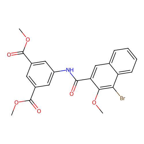 Dimethyl 5-[(4-bromo-3-methoxy-2-naphthoyl)amino]isophthalate structure