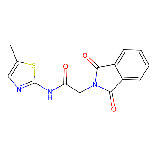 2-(1,3-dioxoisoindol-2-yl)-N-(5-methyl-1,3-thiazol-2-yl)acetamide structure