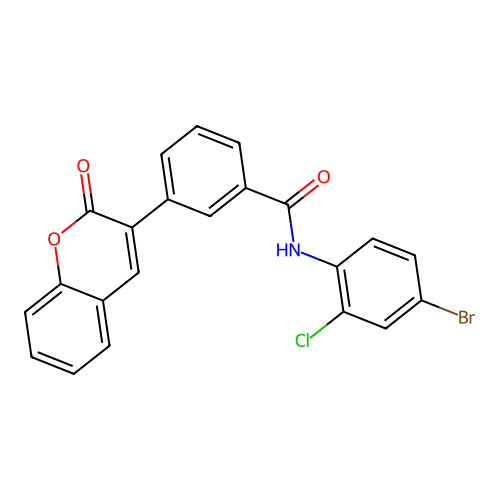 N-(4-bromo-2-chlorophenyl)-3-(2-oxochromen-3-yl)benzamide structure