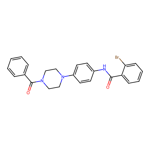 N-[4-(4-benzoylpiperazin-1-yl)phenyl]-2-bromobenzamide structure