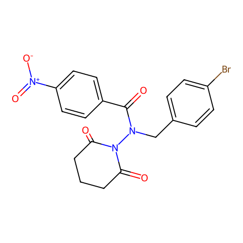 N-[(4-bromophenyl)methyl]-N-(2,6-dioxopiperidin-1-yl)-4-nitrobenzamide structure