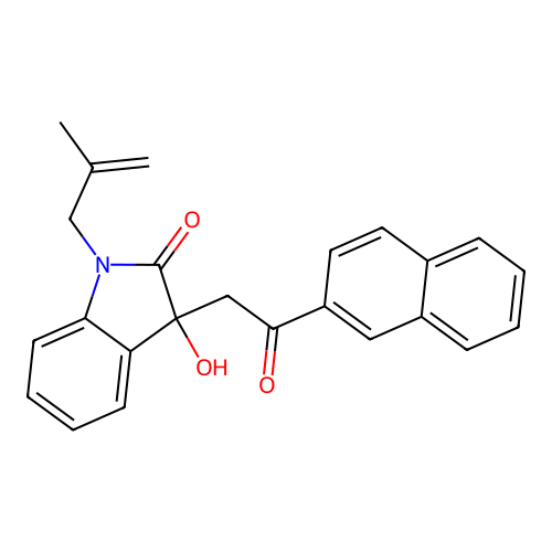 3-Hydroxy-1-(2-methylprop-2-enyl)-3-(2-naphthalen-2-yl-2-oxoethyl)indol-2-one structure