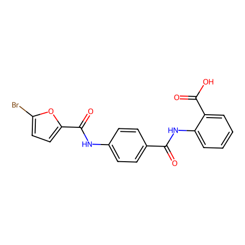 2-({4-[(5-Bromo-2-furoyl)amino]benzoyl}amino)benzoic acid structure