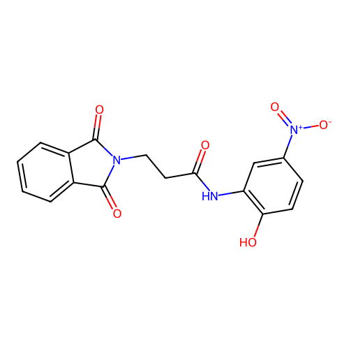3-(1,3-dioxoisoindol-2-yl)-N-(2-hydroxy-5-nitrophenyl)propanamide structure