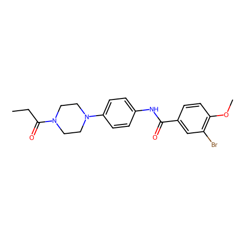 3-bromo-4-methoxy-N-[4-(4-propanoylpiperazin-1-yl)phenyl]benzamide structure