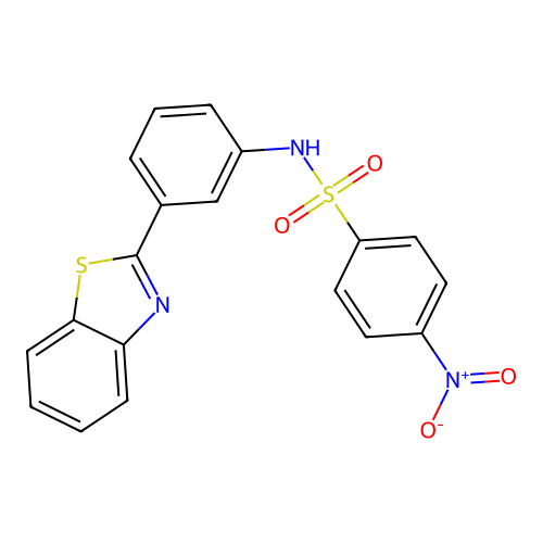 N-[3-(1,3-benzothiazol-2-yl)phenyl]-4-nitrobenzenesulfonamide structure