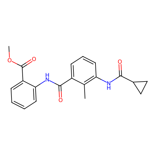methyl 2-(3-(cyclopropanecarboxamido)-2-methylbenzamido)benzoate structure