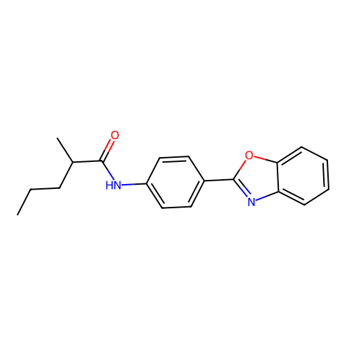 N-[4-(1,3-benzoxazol-2-yl)phenyl]-2-methylpentanamide structure