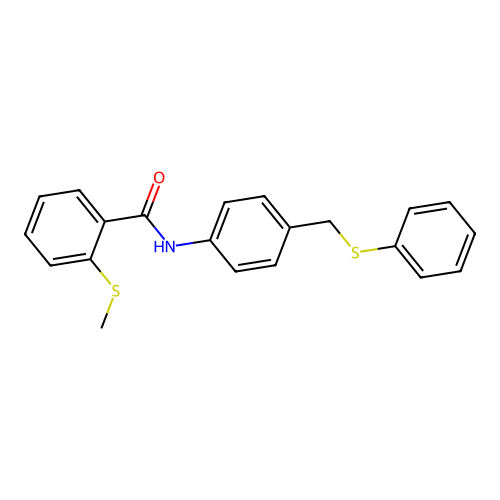 2-methylsulfanyl-N-[4-(phenylsulfanylmethyl)phenyl]benzamide structure