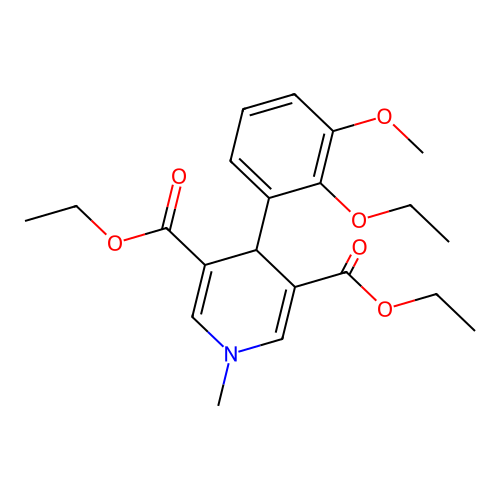 diethyl 4-(2-ethoxy-3-methoxyphenyl)-1-methyl-1,4-dihydropyridine-3,5-dicarboxylate structure
