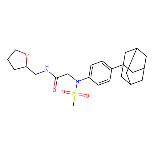 2-[4-(1-adamantyl)-N-methylsulfonylanilino]-N-(oxolan-2-ylmethyl)acetamide structure