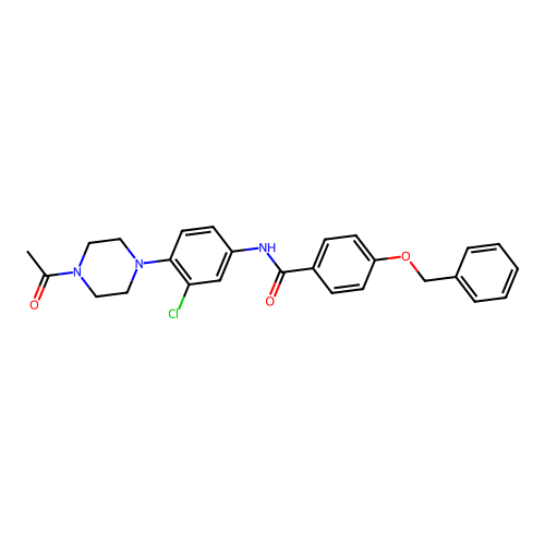 N-[4-(4-acetylpiperazin-1-yl)-3-chlorophenyl]-4-phenylmethoxybenzamide structure