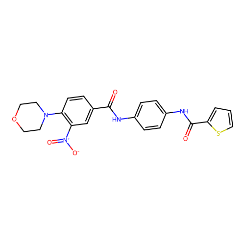 N-[4-[(4-morpholin-4-yl-3-nitrobenzoyl)amino]phenyl]thiophene-2-carboxamide structure