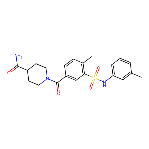 1-[4-Methyl-3-[(3-methylphenyl)sulfamoyl]benzoyl]piperidine-4-carboxamide structure
